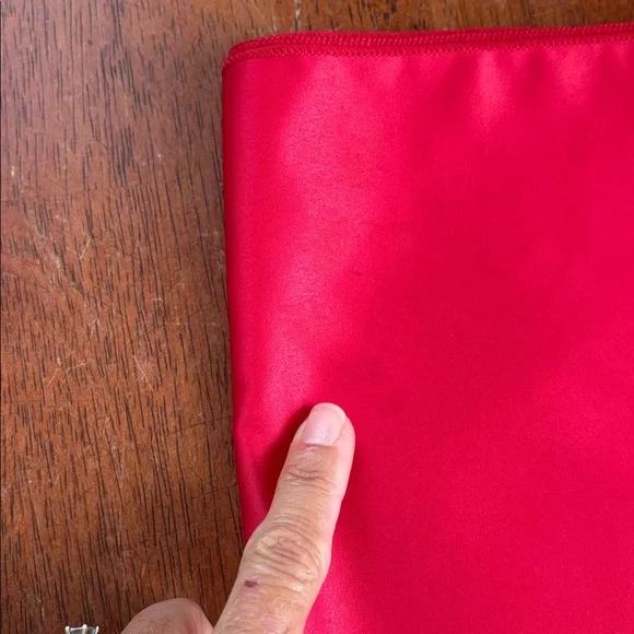 Elegant Red Strapless satin Dress with wrap - Picture 12 of 13